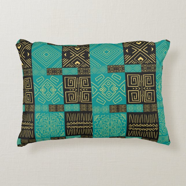 Elegant African Tribal Geometric Pattern  Decorative Cushion (Front)