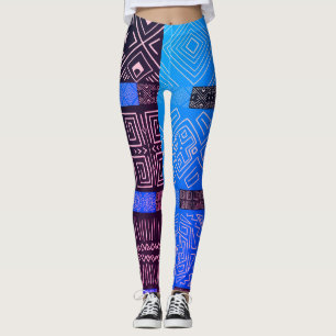 Elegant African Tribal Geometric Pattern  Leggings