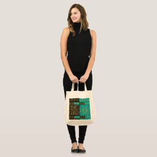Elegant African Tribal Geometric Pattern  Tote Bag