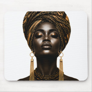 Elegant African Woman Art Mouse Pad