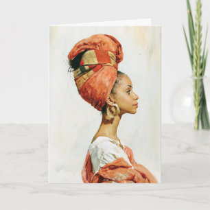 Elegant African Woman Portrait Card