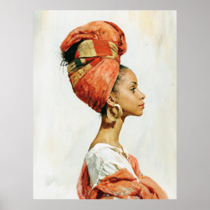 Elegant African Woman Portrait Poster