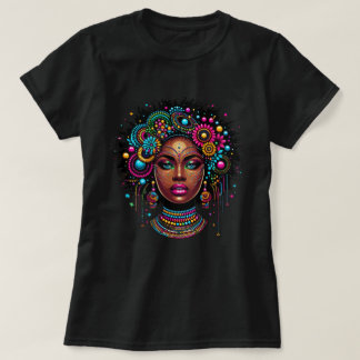 Elegant Afro American Black Girl with Bling T-Shirt