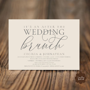 Elegant After The Wedding Brunch Modern Cream Grey Invitation