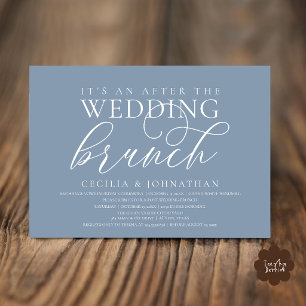 Elegant After The Wedding Brunch Modern Dusty Blue Invitation