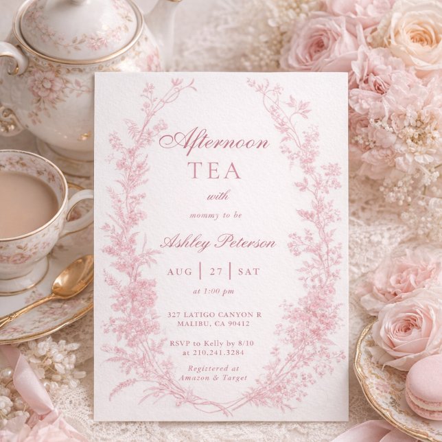 Elegant Afternoon Tea Party Girl Baby Shower Invitation (Creator Uploaded)