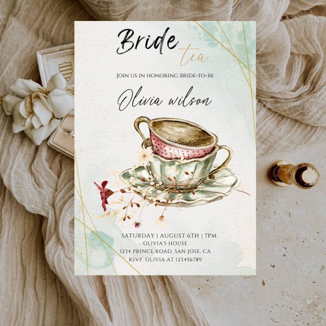 Elegant Afternoon Tea Party Invite for Bride-to-Be (Creator Uploaded)