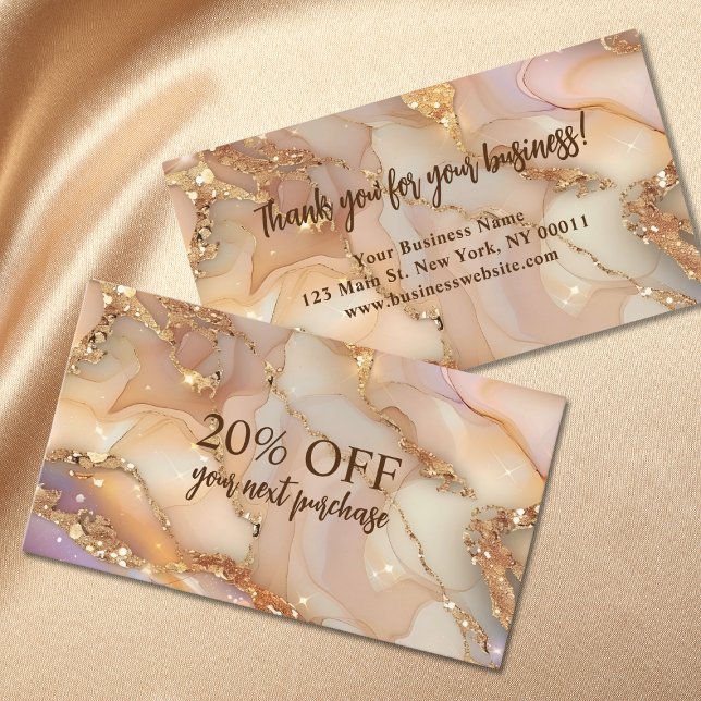 Elegant Agate Glitter Business Discount Card (Creator Uploaded)