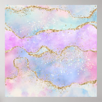 Elegant Agate | Pretty Easter Pastel Glold Glitter