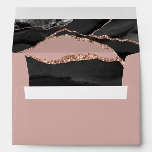 Elegant Agate Rose Gold Foil Wedding Envelope