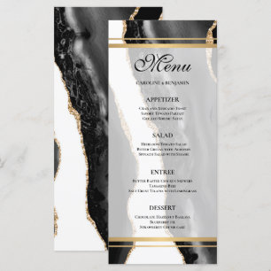 Elegant agate Wedding Menu