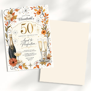 Elegant Aged to Perfection 50th Birthday Invitation