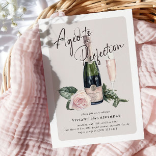 Elegant Aged to Perfection Girly Adult Birthday Invitation