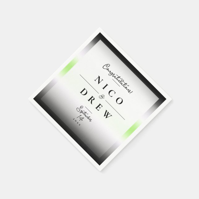 Elegant Agender Pride Wedding  Napkin (Corner)
