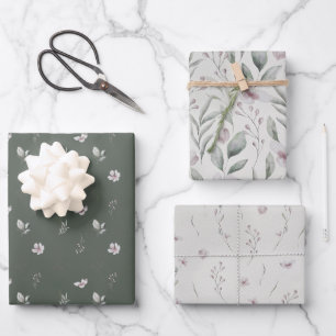Elegant Airy Botanical Greenery Wedding Gift Wrapping Paper Sheet