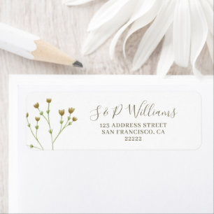 Elegant Airy Simple Wildflower Return Address