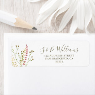 Elegant Airy Wildflower Light Return Address