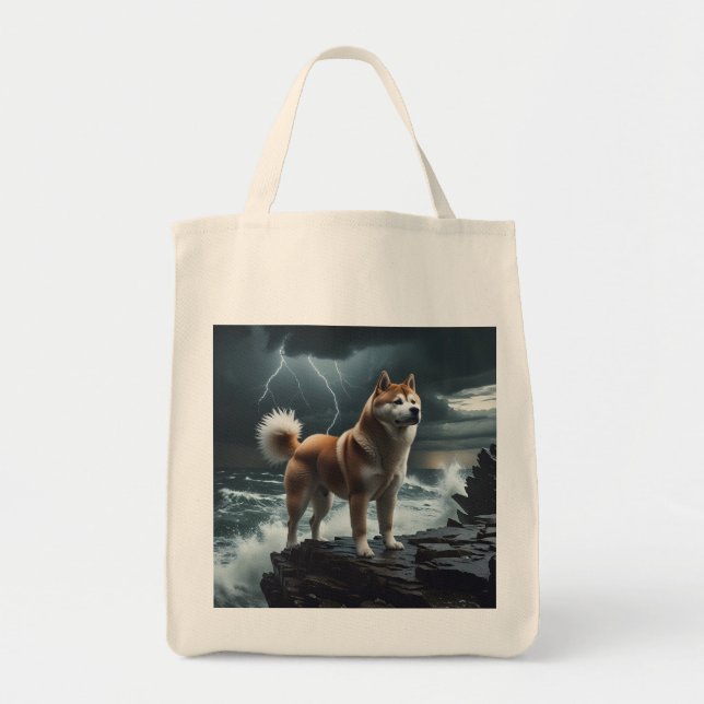 Elegant Akita Grocery Tote (Front)
