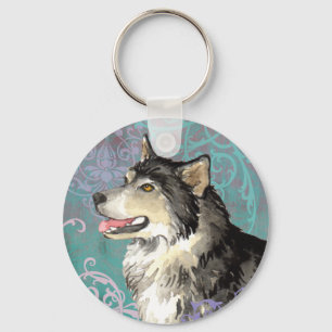 Elegant Alaskan Malemute Key Ring