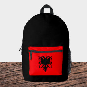 Elegant Albania backpack, black, Albanian Flag Printed Backpack
