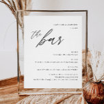 Elegant Alcohol Drinks Wedding Bar Menu Poster<br><div class="desc">Minimalist Modern Wedding Bar Menu Sign,  Drunk In Love,  Alcohol Wedding Drink Menu

Elegant Alcohol Drinks Wedding Bar Menu</div>