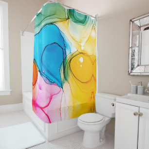 Elegant Alcohol Ink Abstract Art Shower Curtain