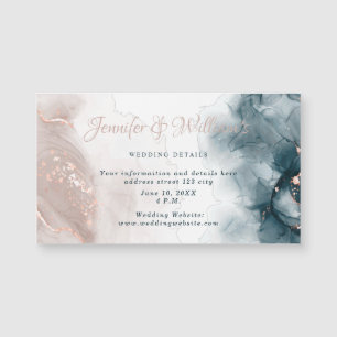 Elegant Alcohol Ink Gold Blush Blue Minimal Modern