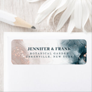 Elegant Alcohol Ink Gold Blush Blue Minimal Modern