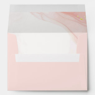 Elegant Alcohol Ink Gold Blush Pink Minimal Modern Envelope