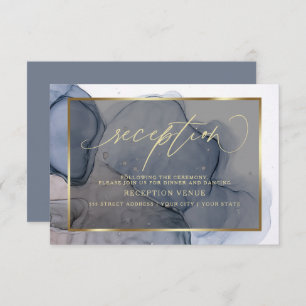 Elegant Alcohol Ink Stains Reception Invitation