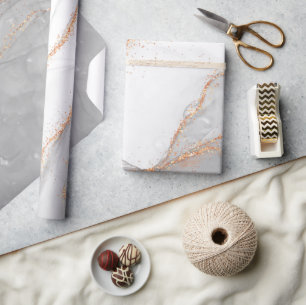 Elegant Alcohol Ink With Glitter Gold Wrapping Paper