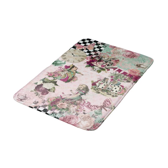 Elegant Alice in Wonderland chic Bath Mat (Angled)