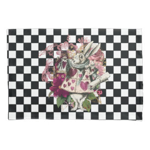 Elegant Alice in Wonderland Rabbit Pillowcase