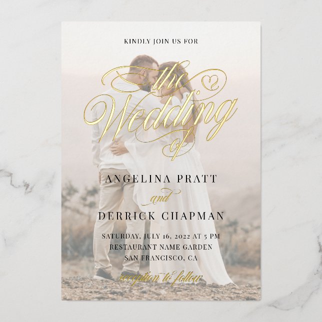 Elegant All in One  Custom Photo Calligraphy Gold (Front)