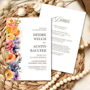 Elegant All in One Spring Floral Wedding Invitation