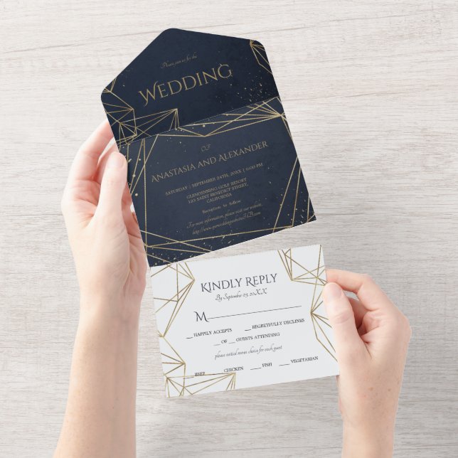 Elegant All in One Wedding Invite. All In One Invitation (Tearaway)