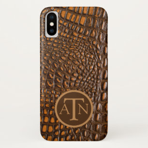 Elegant Alligator Skin Monogram iPhone X Case