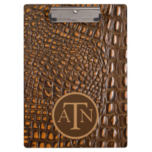 Elegant Alligator Skin Monogram  Clipboard
