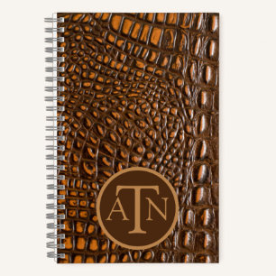 Elegant Alligator Skin Monogram  Notebook