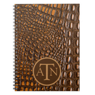 Elegant Alligator Skin Monogram  Notebook