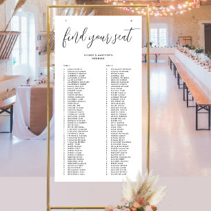 Elegant Alphabetical Order Wedding Seating Chart
