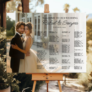 Elegant alphabetical photo wedding seating chart