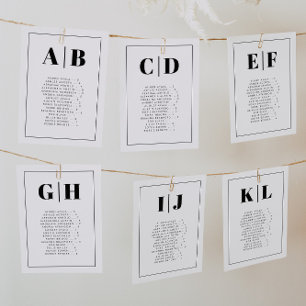 Elegant Alphabetical Seating Chart Cards