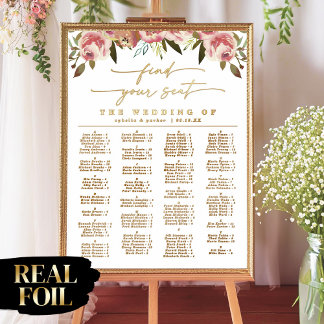Elegant Alphabetical Seating Chart With Real Gold