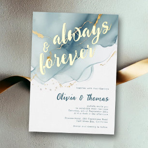 Elegant Always Forever Dusty Blue Beach Wedding