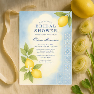 Elegant Amalfi Coast Italian Coastal Bridal Shower Invitation