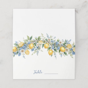 Elegant Amalfi Mediterranean Lemons Wedding Table Place Card