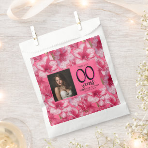Elegant Amaryllis Milestone Birthday Personalised Favour Bags