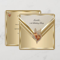 Elegant Amber Caramel Beige Gold Birthday Party