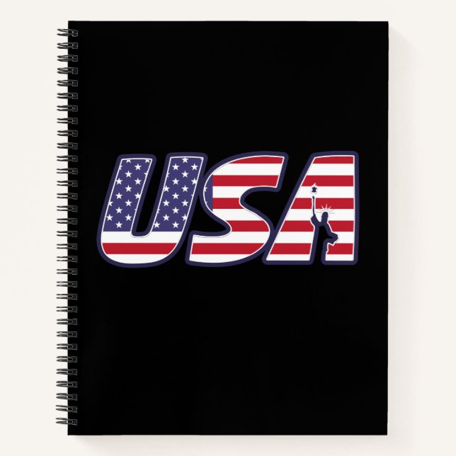 Elegant american flag notebook (Front)